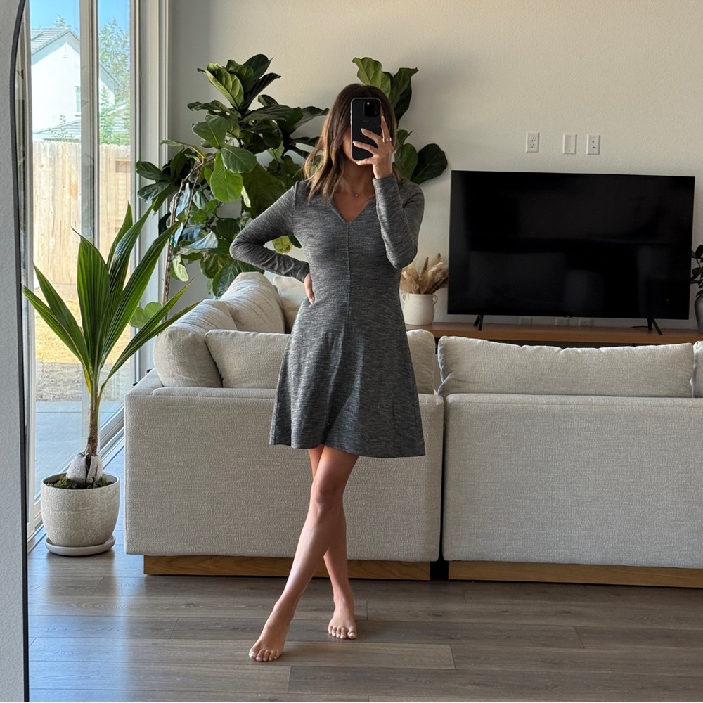 Madewell Charcoal Long Sleeve Dress